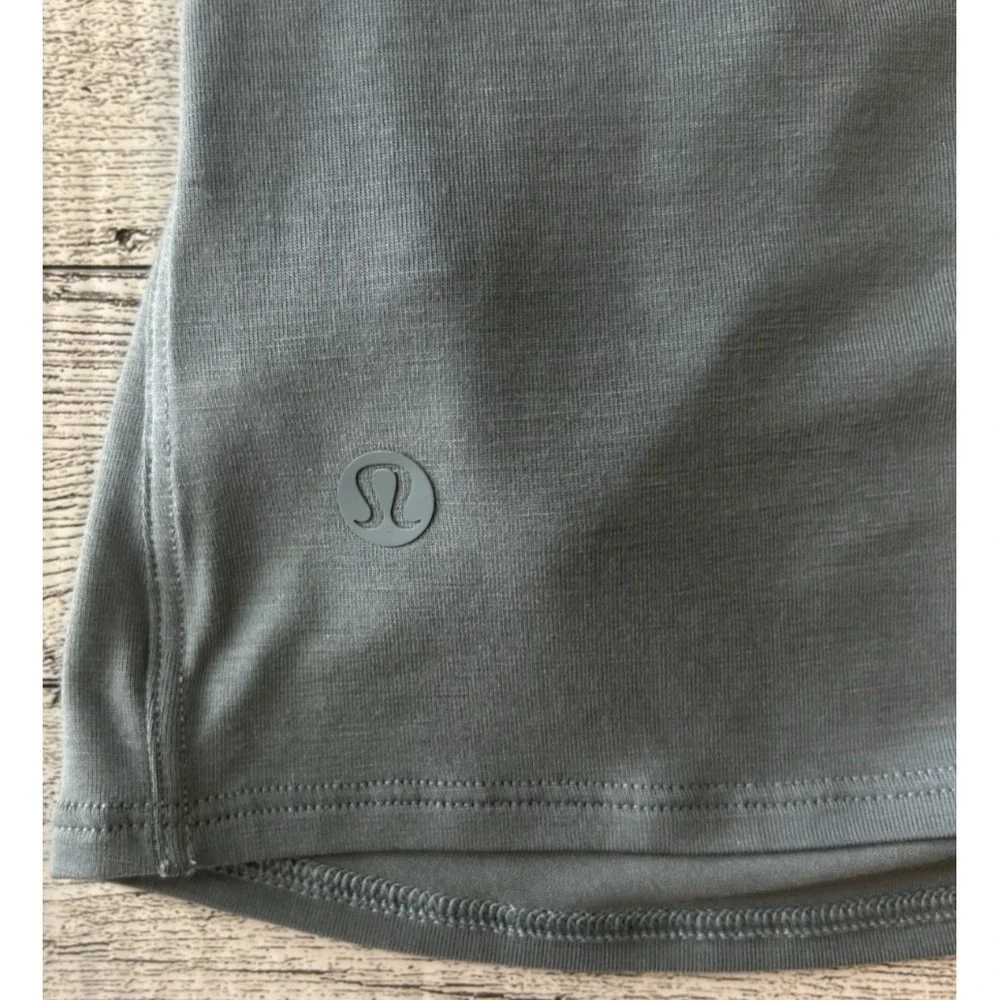 Lululemon Womens Top Size 12 Blue Yoga Gym Quick Dry Wrap Front Short Sleeve Tee